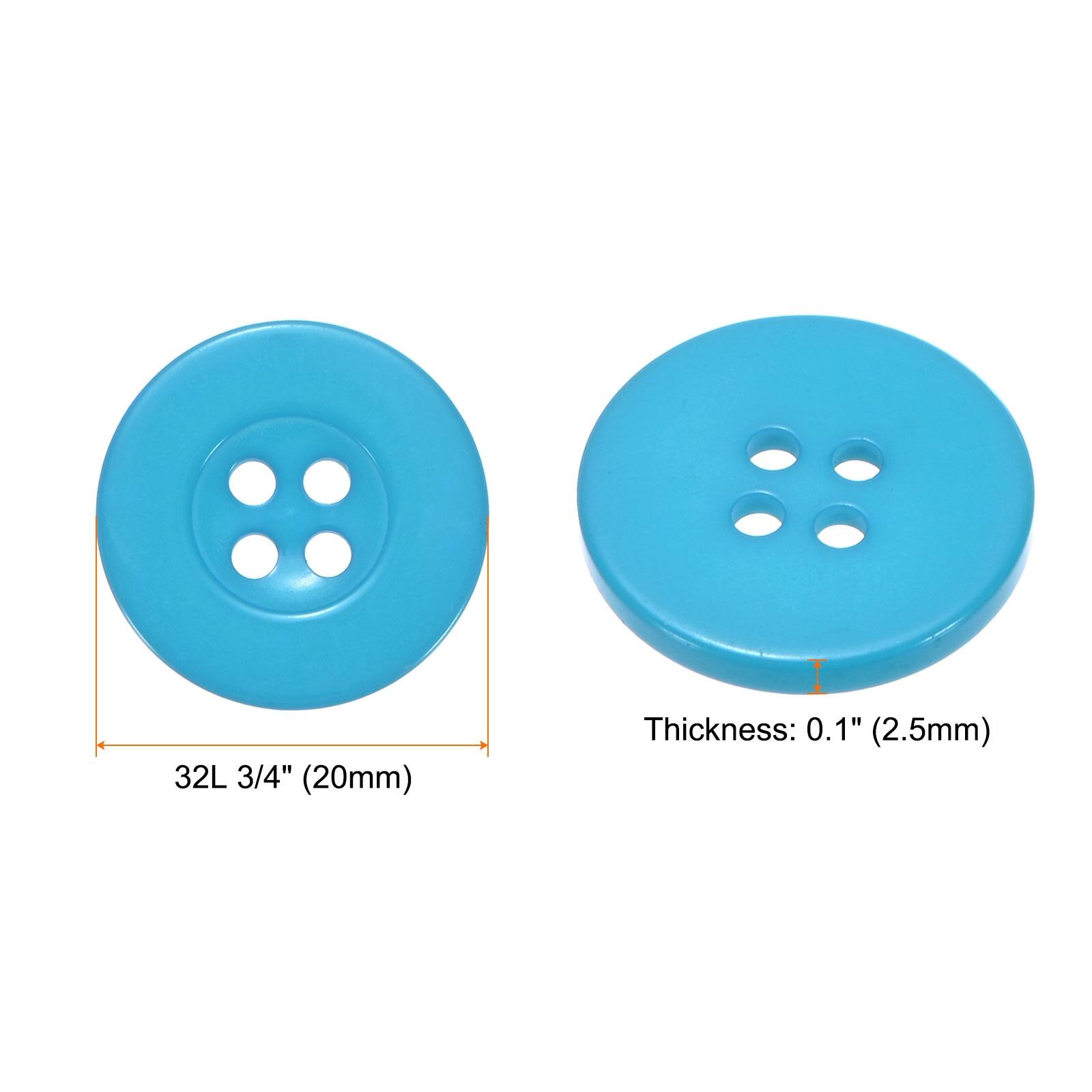 Sewing Buttons Resin Round Flat 4-Hole Craft Replacement Buttons for Sewing Shirt Clothing and DIY