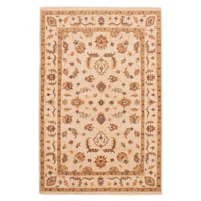 ECARPETGALLERY Hand-knotted Jamshidpour Cream Wool Rug - 4'1 x 6'2