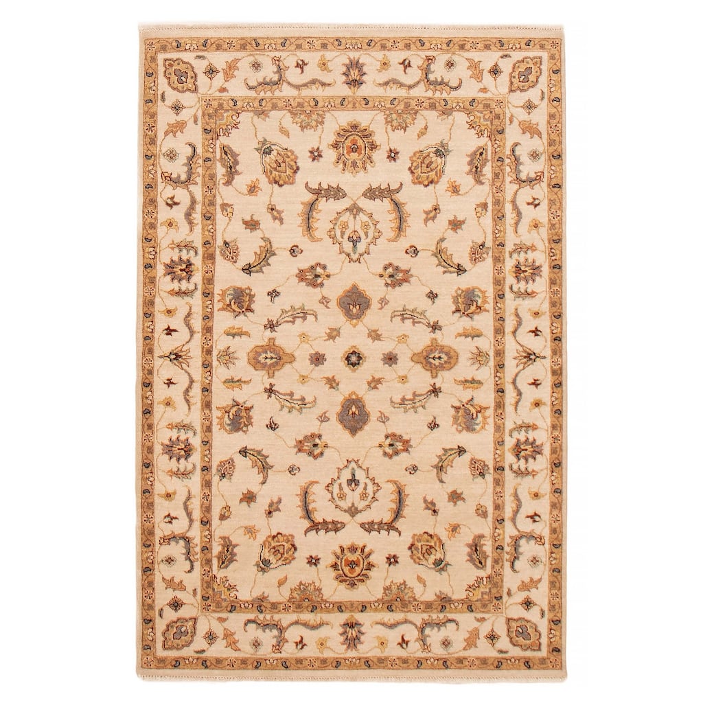 ECARPETGALLERY Hand-knotted Jamshidpour Cream Wool Rug - 4'1 x 6'2