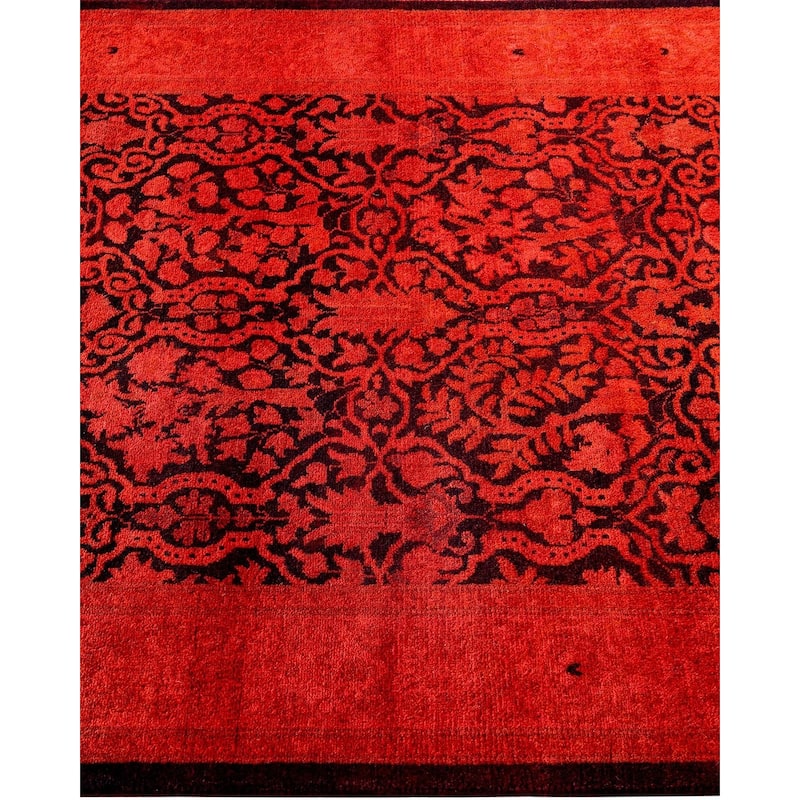 Contemporary Overdyed Wool Hand Knotted Runner - 2' 7" x 7' 8"