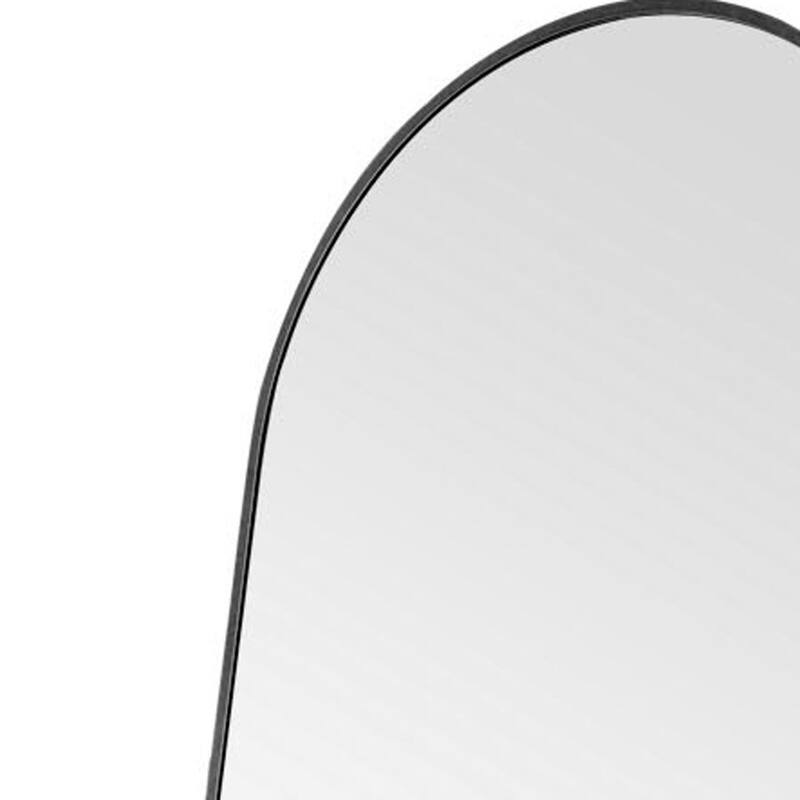 HomeRoots 71" Black Arched Metal Narrow Frame Standing Mirror - 23.62