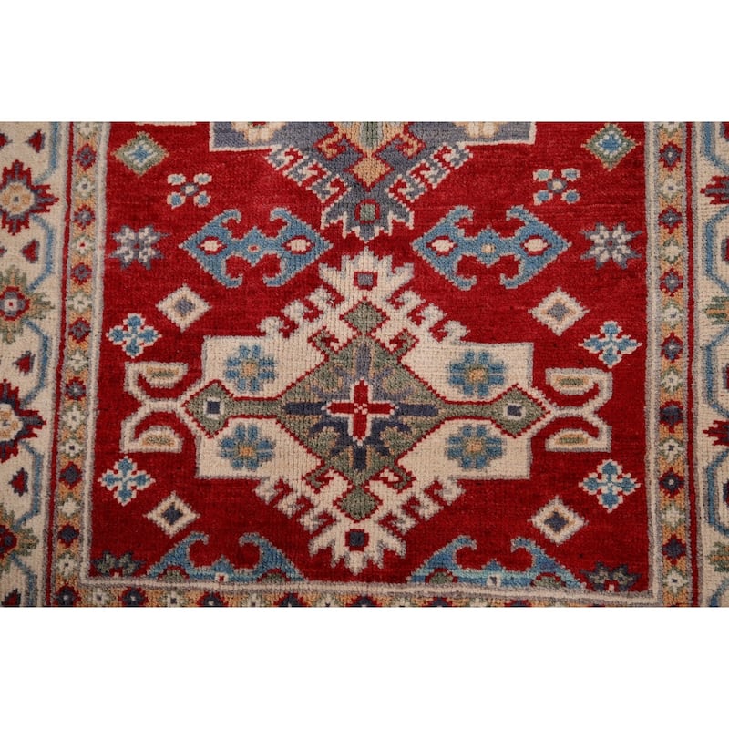 Red Kazak Accent Rug Hand-Knotted Wool Carpet - 2'6" x 3'10"