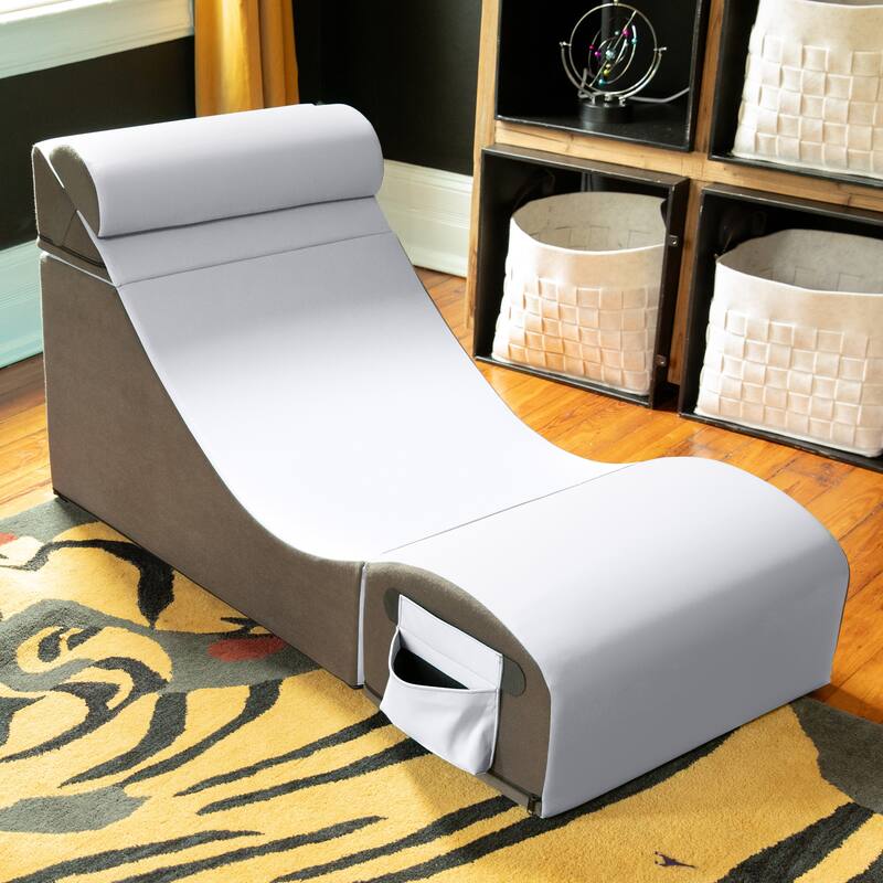 Jaxx Flexx V-Tex Convertible 3 in 1 Gamer Chair, Table, & Ottoman w/ Adjustable Headrest - Vinyl