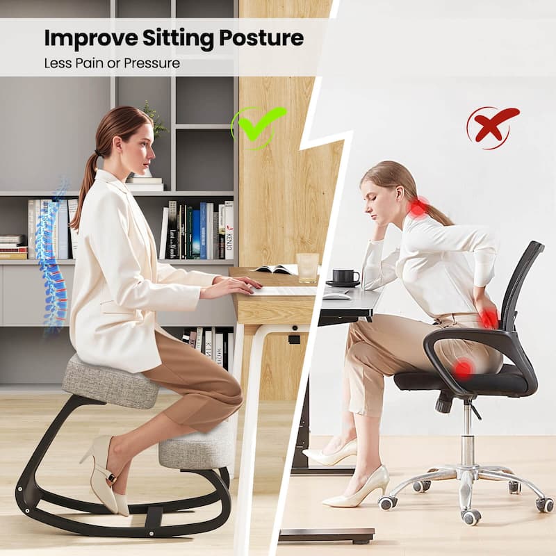 Costway Rocking Kneeling Chair Ergonomic Posture Correcting Back Pain - See Details