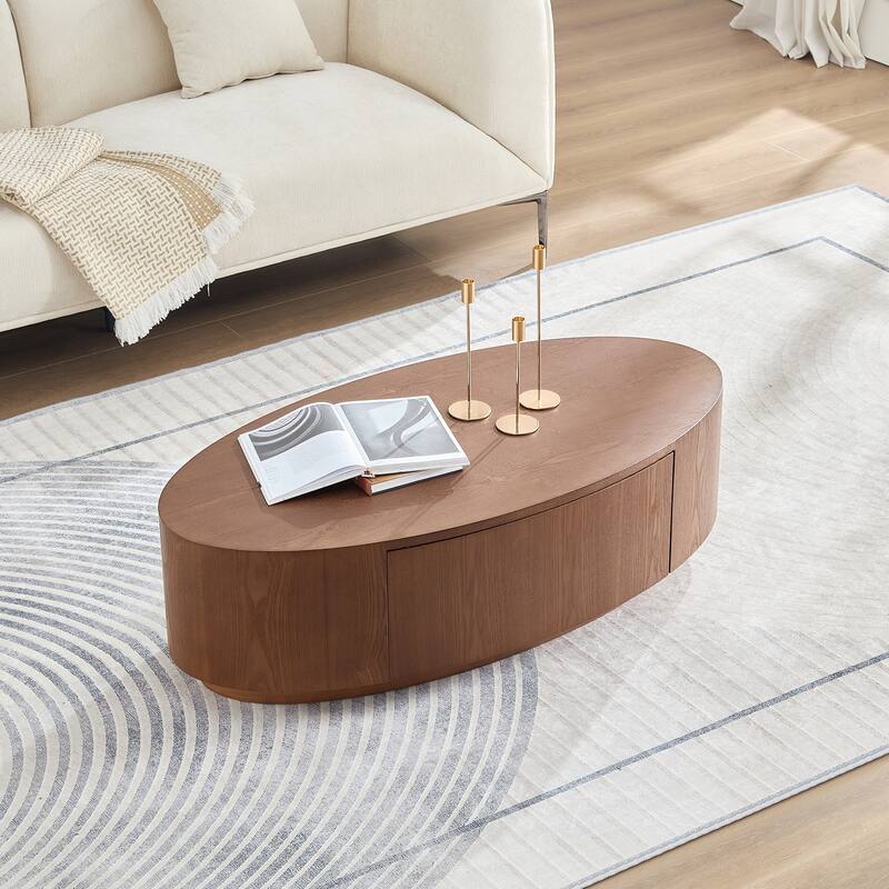 Modern Luxury Oval Coffee Table, Elegant Living Room Accent Piece