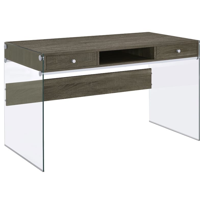 Dobrev Contemporary 48-inch 2-Drawer Writing Desk - Weathered Grey
