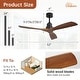 preview thumbnail 66 of 86, Sofucor 48/52 Inch Ceiling Fan with Light, Solid Wood Blades for Living Room, Bedroom,Smart Optional