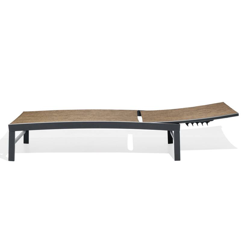 Pellebant Outdoor Aluminum Patio Chaise Lounge Chair Adjustable