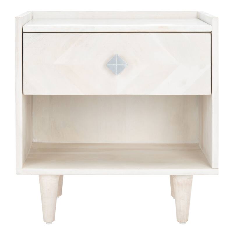 SAFAVIEH Alivia Parquet 1-Drawer 1-Shelf Nightstand