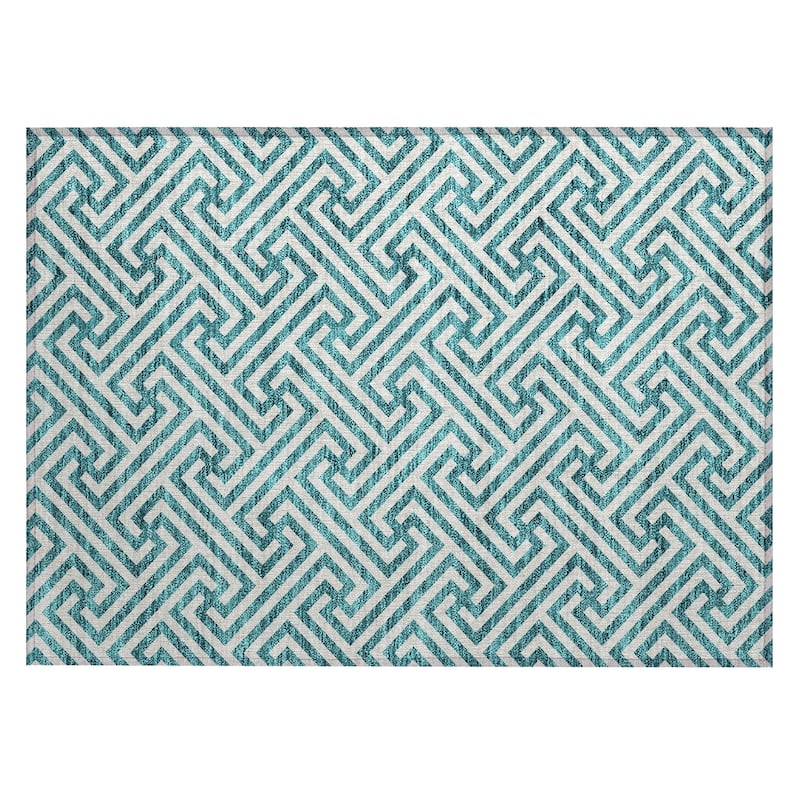 Machine Washable Indoor/ Outdoor Chantille Geo Modern Rug