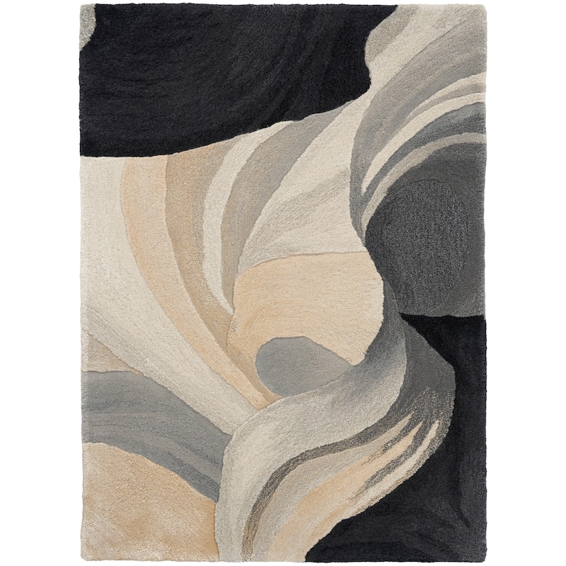 Nourison Prismatic Ivory Black Abstract Chic Hand-Tufted Indoor Rug - Ivory/Black - 2' x 3'