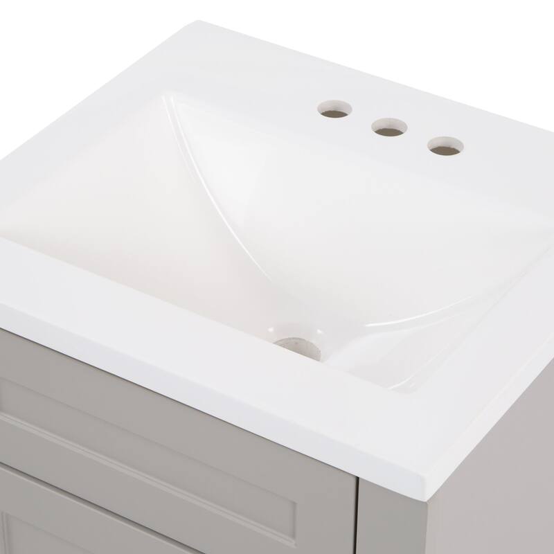 Spring Mill Cabinets Wyre 18" 1-Door Bathroom Vanity With White Sink Top