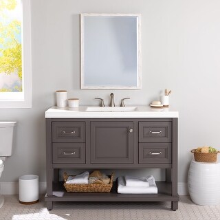 Open Bottom Vanity Shelf Design Ideas