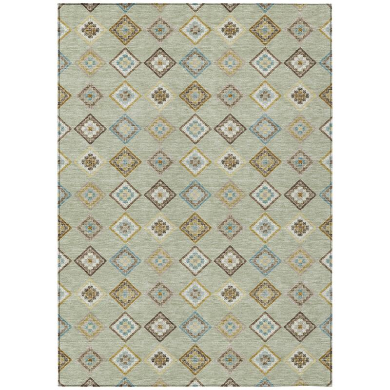 Machine Washable Indoor/ Outdoor Global Flagler Chantille Rug