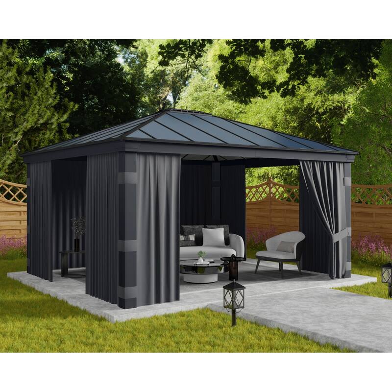 Curtain Set for Dallas 14 ft. Outdoor Gazebo - 14ft x 16ft