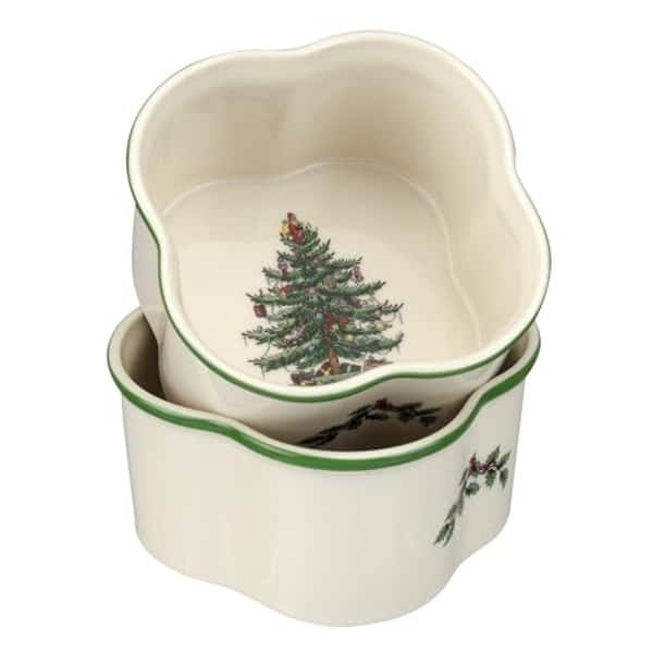 Spode Set of 2 Christmas Tree Square Scalloped Ramekins - Bed Bath ...