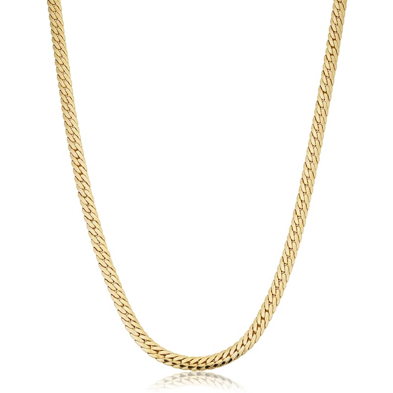 14k Yellow Gold Filled 4.75 mm Bombay Curb Necklace for Men and Women