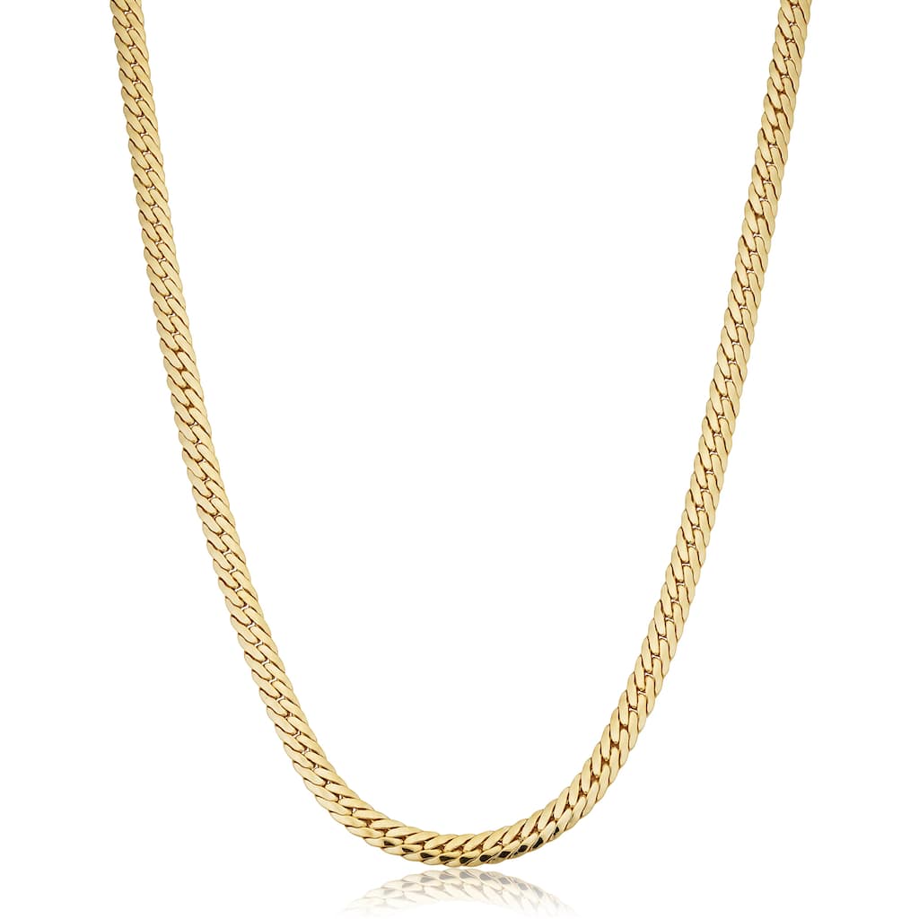 14k Yellow Gold Filled 4.75 mm Bombay Curb Necklace for Men and Women