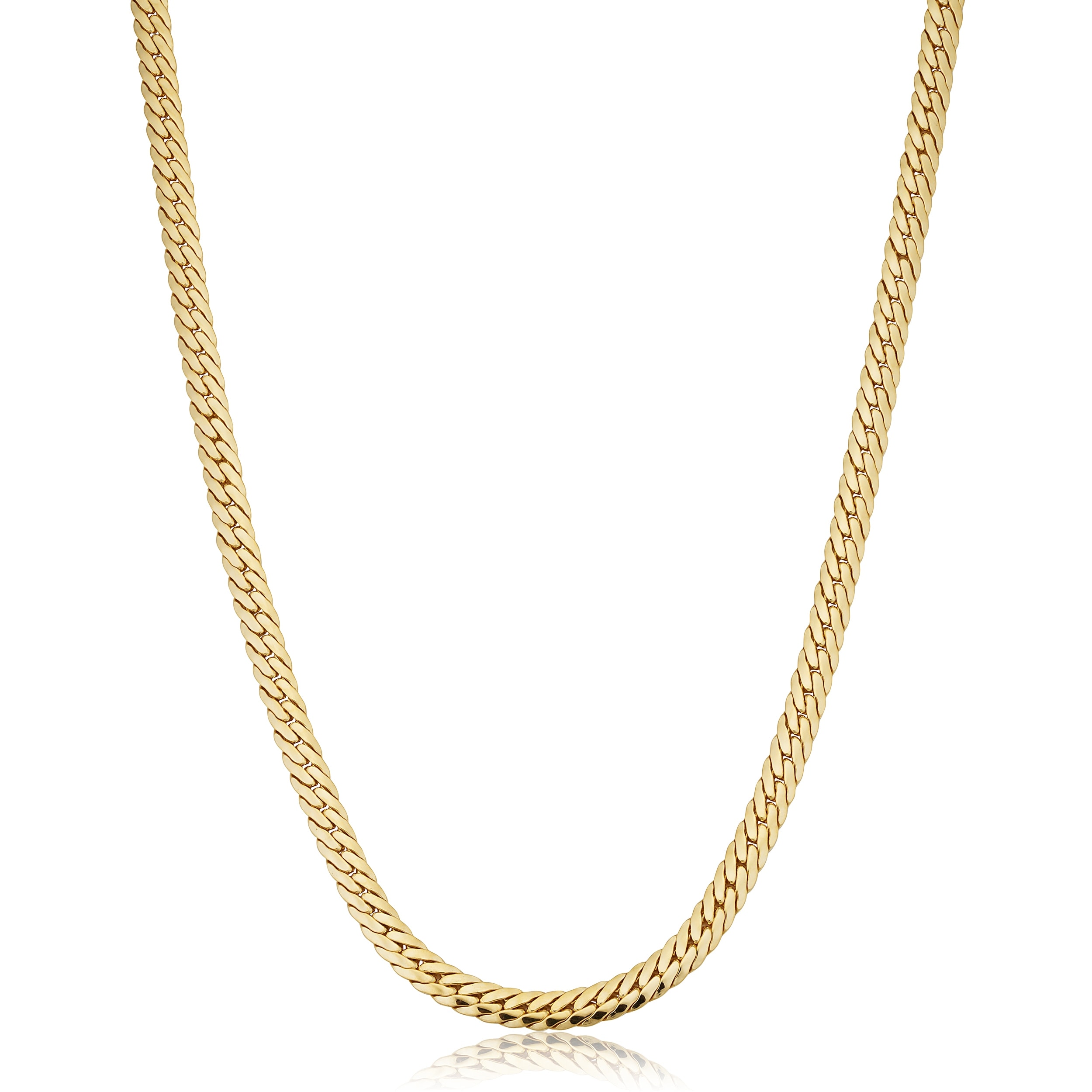 Au Naturale 14k Yellow Gold Filled 4.75 mm Bombay Curb Necklace for Men and Women