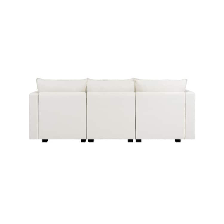 Modular 3 Piece Sofa with Soft Comfortable Seating Linen Sofa Couch with Sturdy Wooden Frame Ideal for Small Spaces