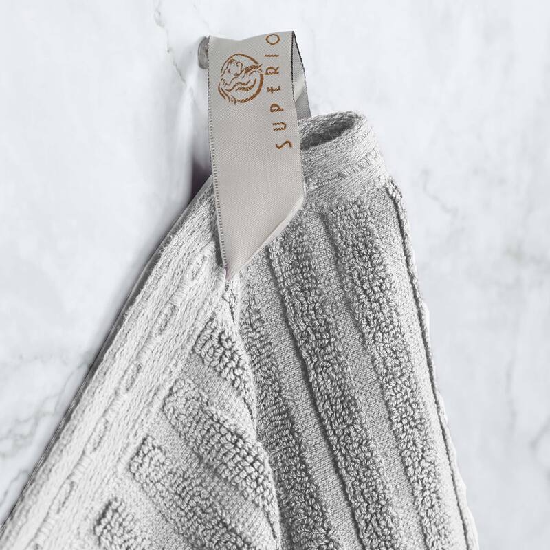 Superior Ribbed Cotton Absorbent Heavyweight Bath Sheet and Bath Towel Set