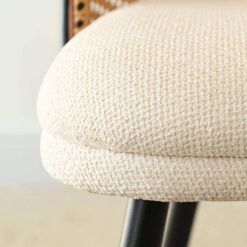 Upholstered Faux Rattan Dining Chairs (Set of 4)