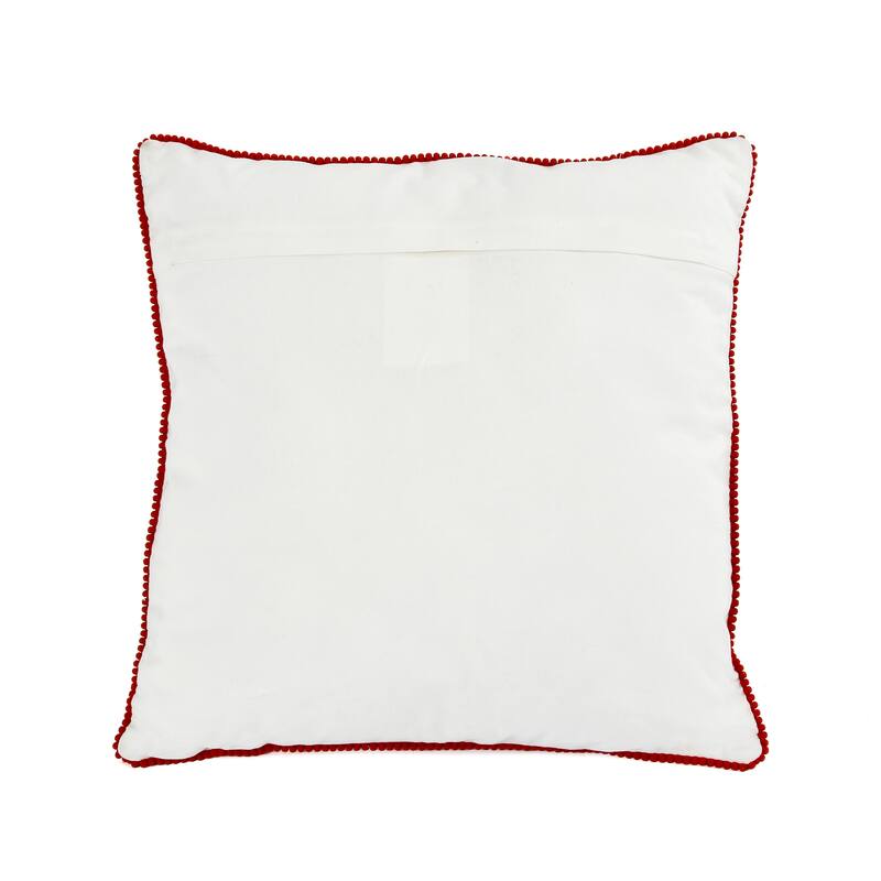 HGTV Home Collection Snow Globe "Happy Holidays" Pillow, White, 18 in