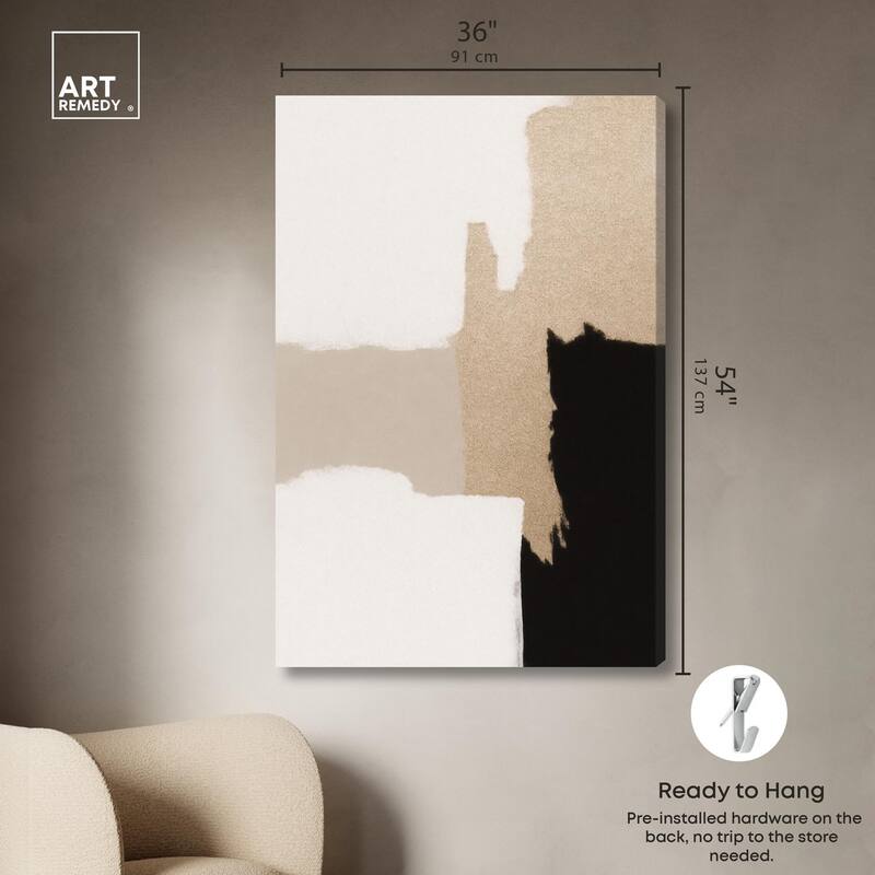 Beige and Black III Canvas by Art Remedy, Gallery Wrapped