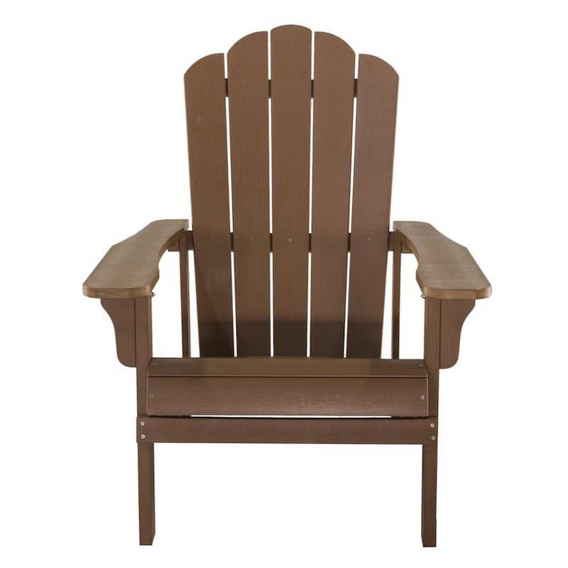 West Outdoor Patio Adirondack Chair, 30 Inch, Wood Style Brown Finish