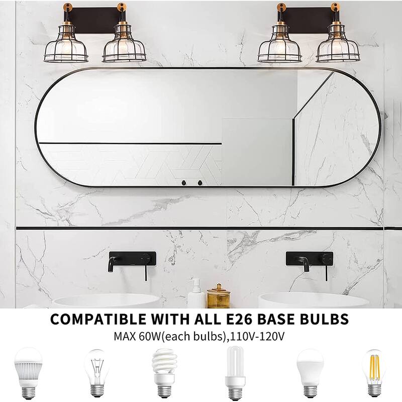 2 light retro farmhouse wall light black wall sconce with glass shade