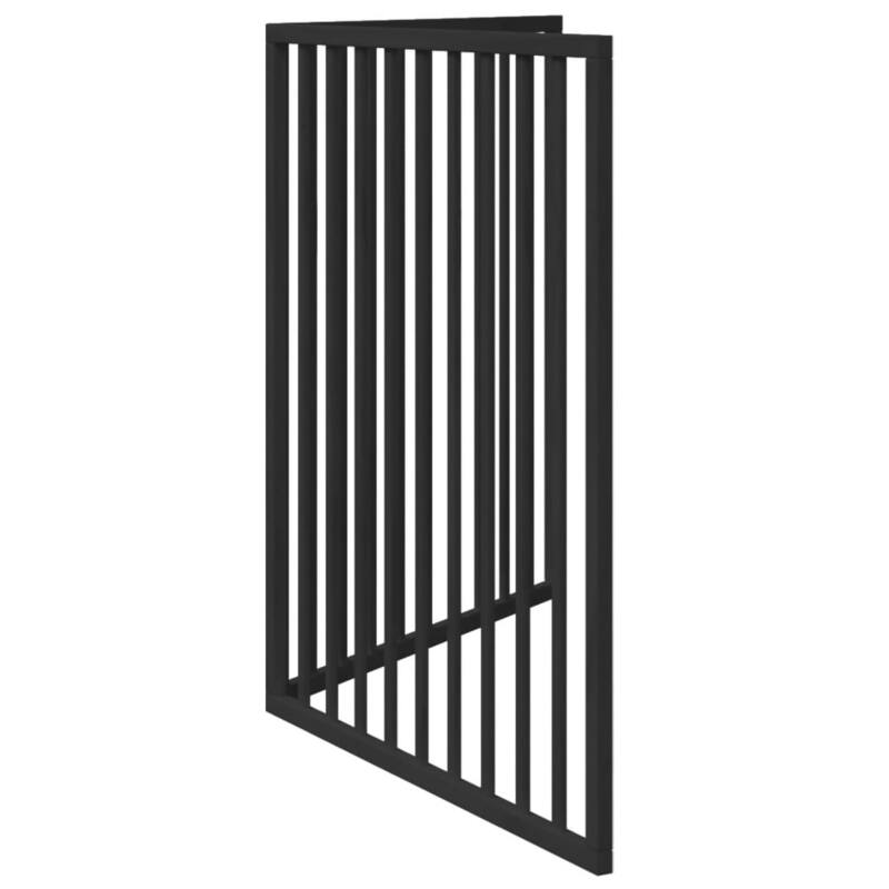 vidaXL Dog Gate Set of 2 Black Poplar wood 63 in long Foldable - 35.4 x 31.5 x 0.8