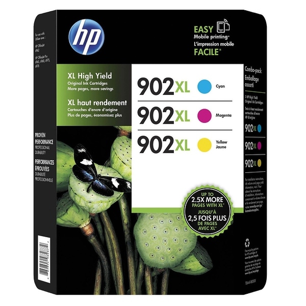 HP 902XL 3-Pack Cyan Yellow Magenta - N/A