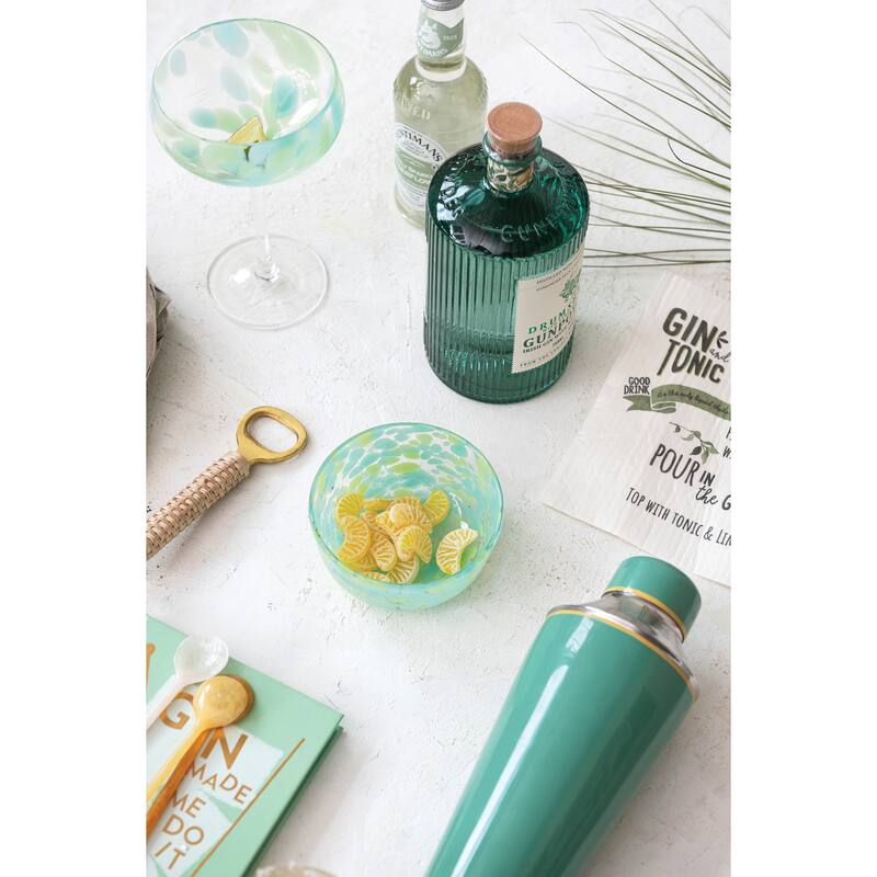 Glass Bowl with 4 Pattern Designs - 4.5"L x 4.5"W x 2.4"H