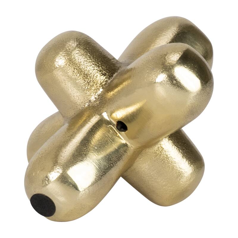Metal Geometric Orb in Aluminum Abstract Home Decor Ornament For Table, Shelf, Mantle Decor Creative Gift - Gold - 8" x 6" x 6"
