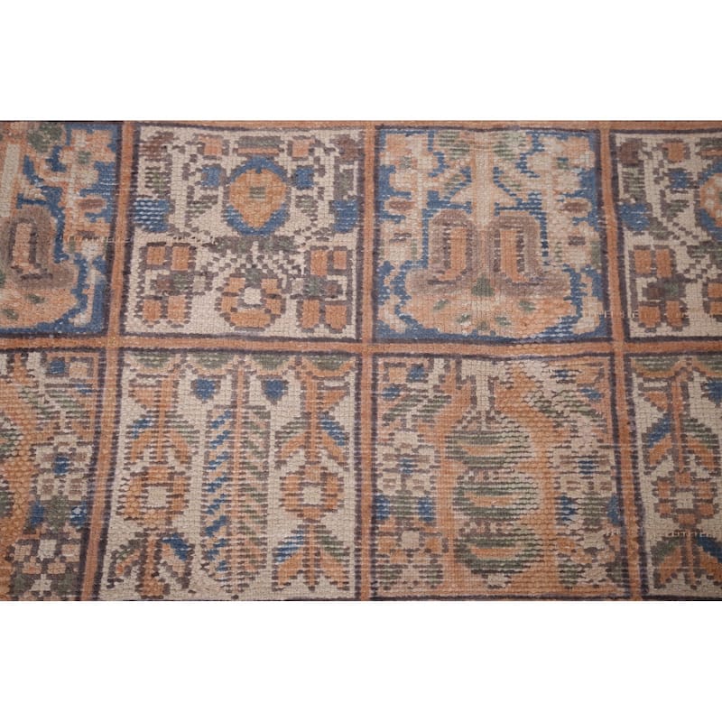 Bakhtiari Persian Vintage Area Rug Handmade Orange Wool Carpet - 6'5"x 9'4"