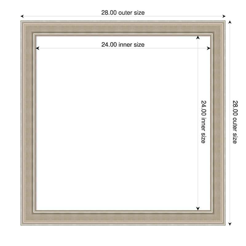 Amanti Art Mezzo Silver Framed Dry Erase Magnetic Board - 28 x 28 in