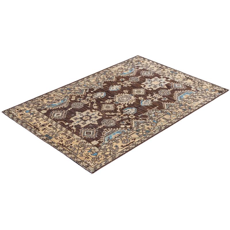 Serapi One-of-a-Kind Hand-Knotted Area Rug - Brown - 4' 0" x 5' 11"