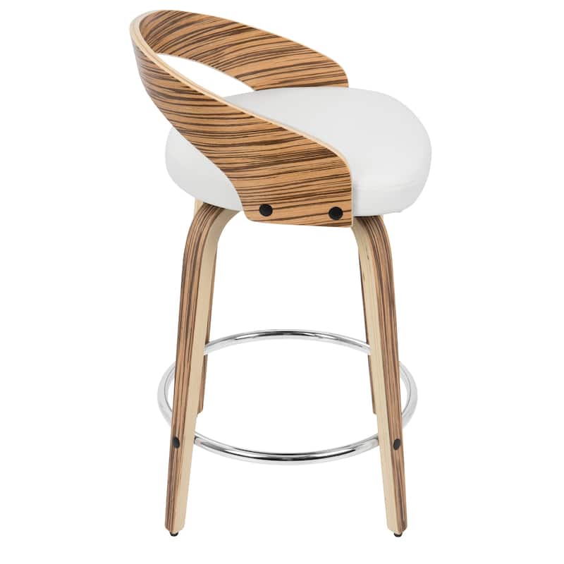 Carson Carrington Stavanger 24" Fixed-Height Counter Stool with Bent Wood Legs & Round Footrest (Set of 2)