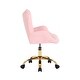 preview thumbnail 17 of 18, Porthos Home Tyra Swivel Office Chair, Teddy Fabric, Gold Chrome Legs