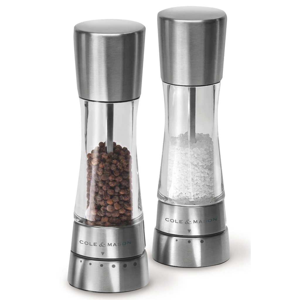 Cole & Mason Derwent Salt & Pepper Mill Gift Set, Stainless Steel 7.5"