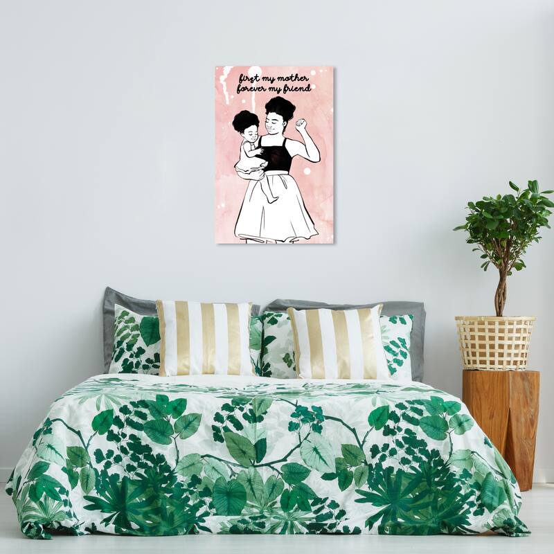 Wynwood Studio Prints Typography and Quotes Forever My Mother Pink and Wall Art Canvas Print - 36 x 24