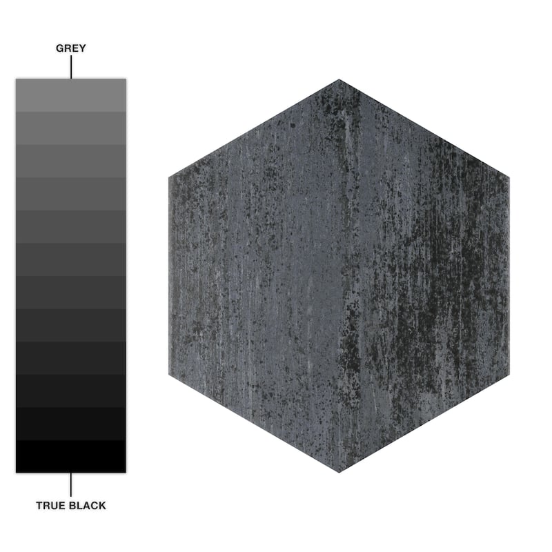 Merola Tile Cassis Hex Black 8-5/8" x 9-7/8" Porcelain Floor and Wall Tile