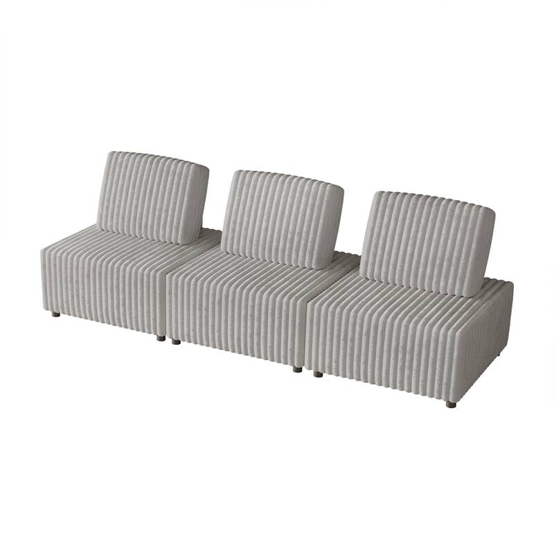 CraftPorch Luxurious Velvet Upholstered 3 Pieces Chair - Light Grey - 3 Piece