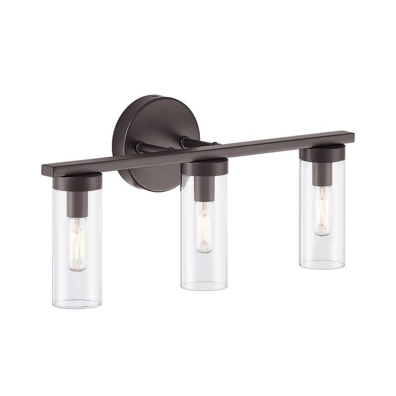 KAWOTI Modern Dimmable Bathroom Vanity Light with Clear Cylinder Glass