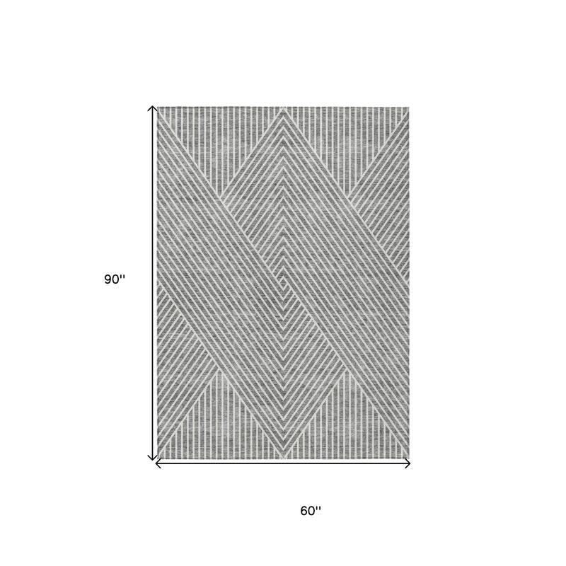 HomeRoots Geometric Transitional Rectangle Outdoor Rug