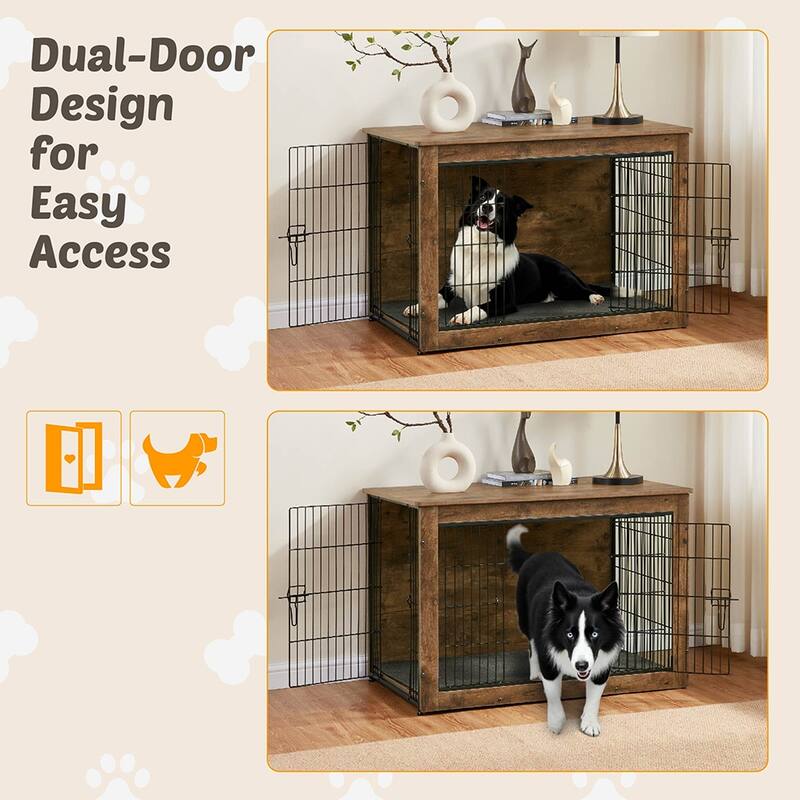 Wooden Dog Kennel Furniture, Heavy Duty End Table Pet Crate