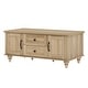 preview thumbnail 12 of 10, Farmhouse Coffee Table with Cabinets & Drawers, Wooden Center Table