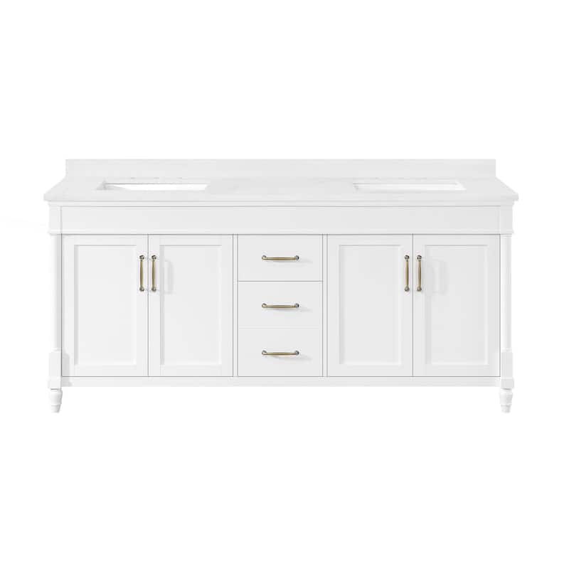 Salisbury Bathroom Vanity with White Engineered Marble Top