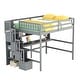 preview thumbnail 8 of 7, 3 in1 Full High Loft Bed w/ Built-in Desk and Shelves, Wood Full Storage Bed with Storage Staircase, No Box Spring Needed, Grey