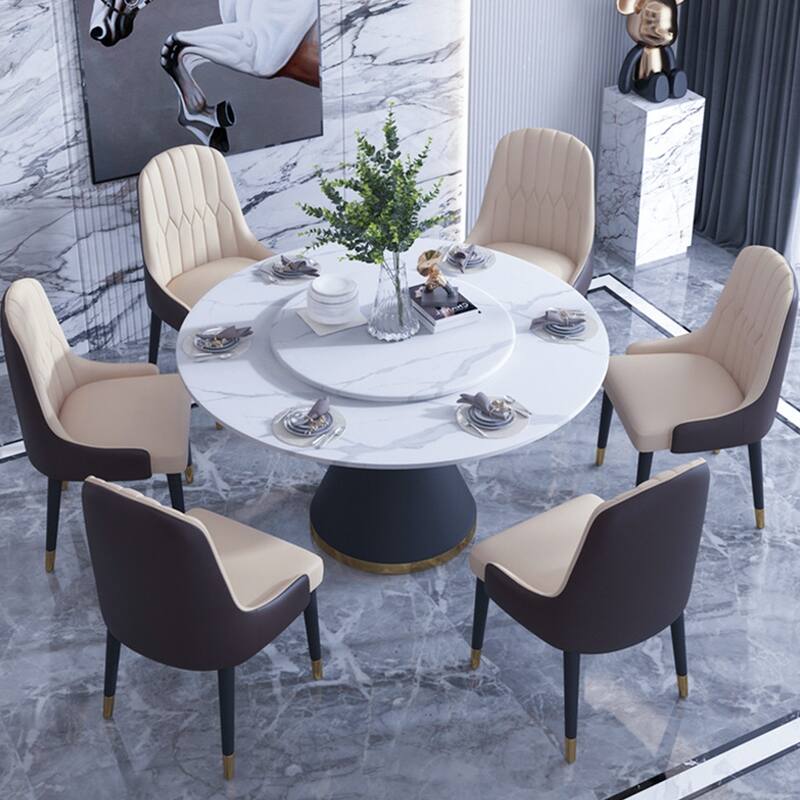 Modern Dining Chair With PU Leather and Solid Wood Legs Partial Assembly,Beige(Set of 2)